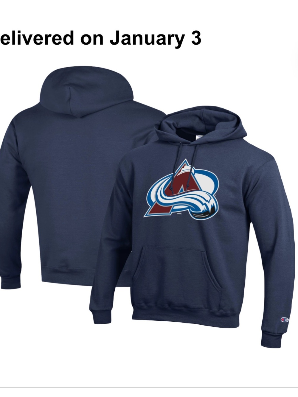Colorado Avalanche Navy Pullover Hoodie    nhl fanatics size large champion